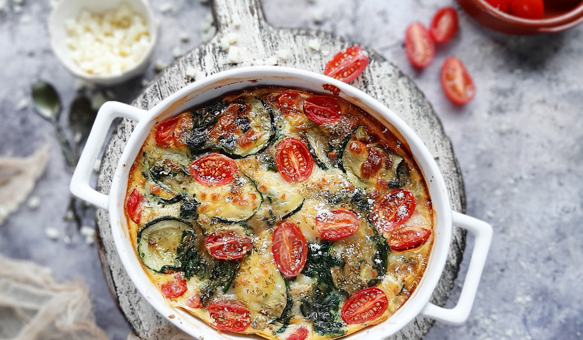 Frittata z cukinią i szpinakiem